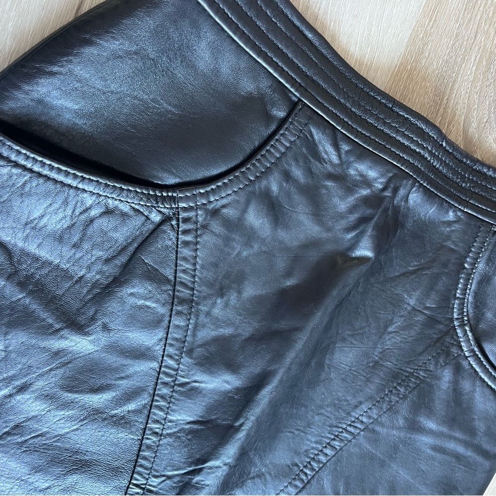 Vintage Black Leather Skirt